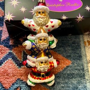 Christopher Radko Retired Three Santa Ornament